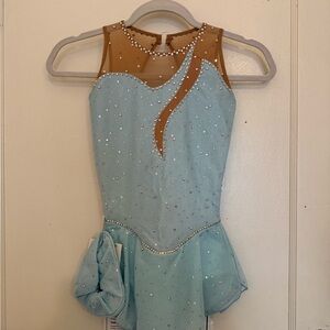 NEW Light Blue Kids Figure Skating Costume